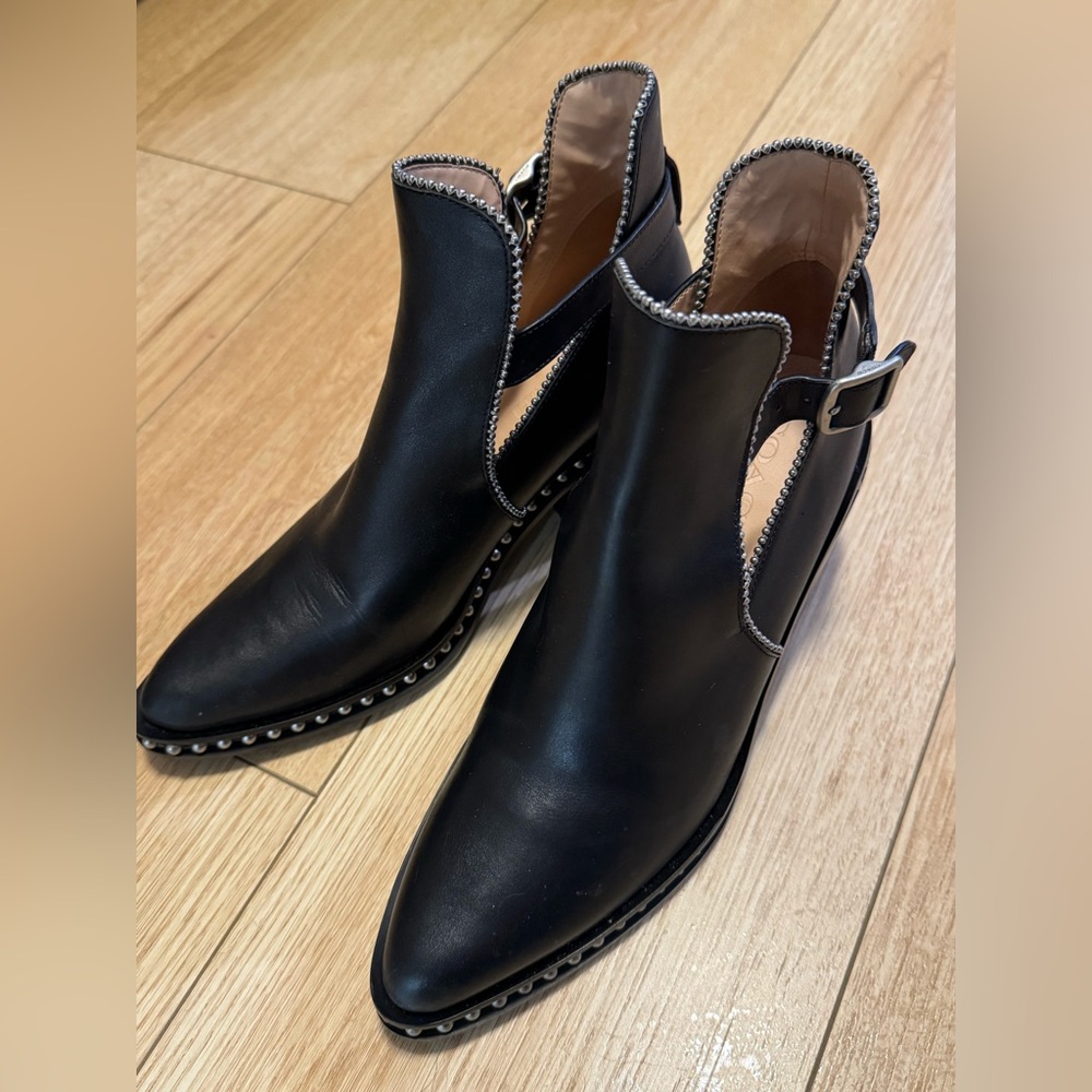 Coach Pippa Bead Chain pointed toe booties